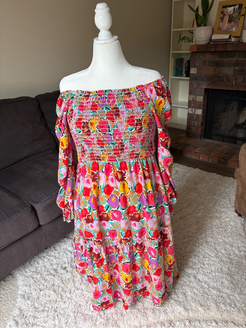Floral Off-Shoulder Midi Dress